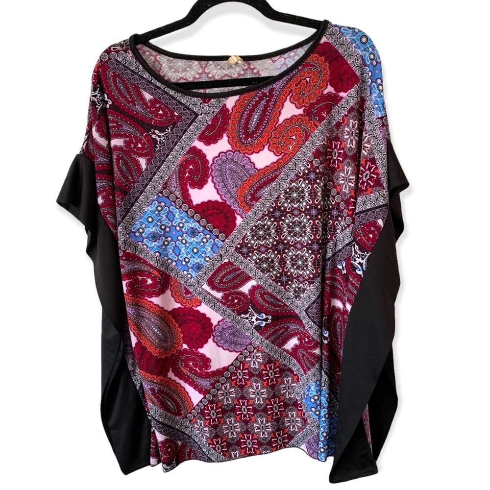 5 for $20 Red pink purple black shortsleeve Flowy blouse top S Michael F.
